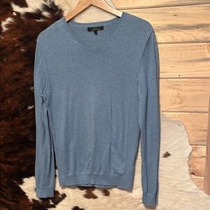 Marc Anthony Light Blue V-Neck Sweater Cotton/Cashmere Size Small